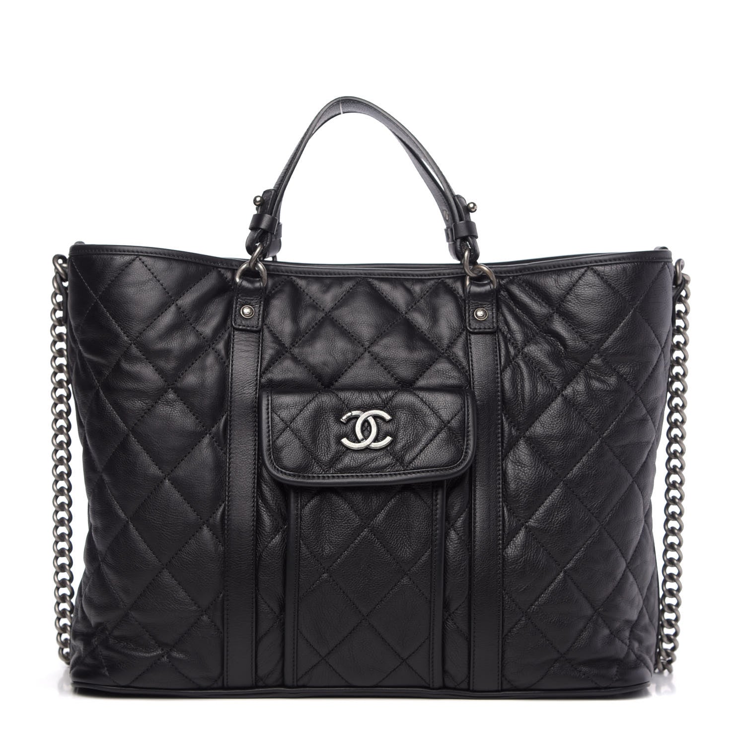 Chanel Calfskin Quilted Casual Riviera Tote Black 1 of 14
