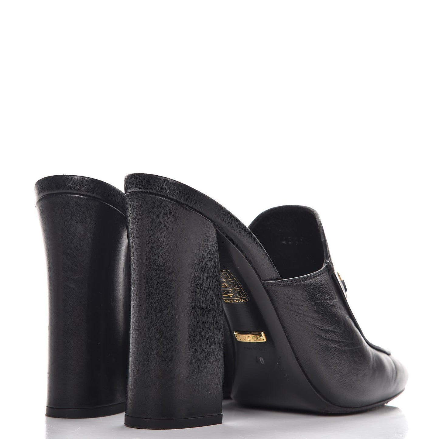 Malaga Kid Horsebit Princetown High Heel Mules 40 Black