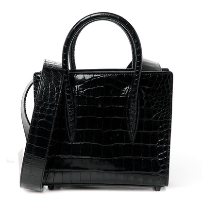 Christian Louboutin Calfskin Crocodile Embossed Mini Paloma Black 1 of 11