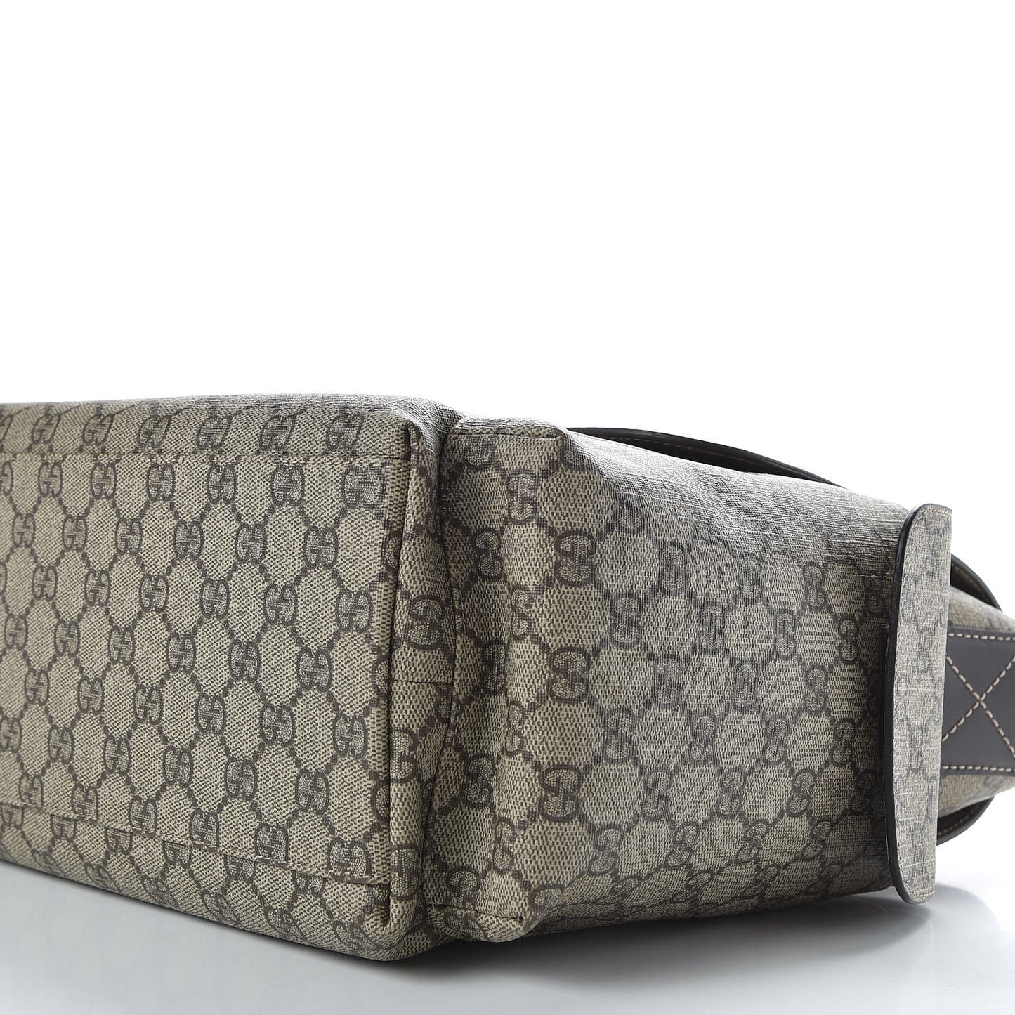 GG Supreme Monogram Selleria Calfskin Messenger Diaper Bag Beige Ebony Cocoa Dark Chocolate