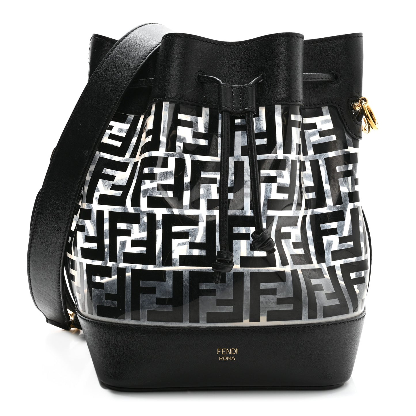 TPU FF Vitello Grace F is Fendi Grande Mon Tresor Bucket Bag Black