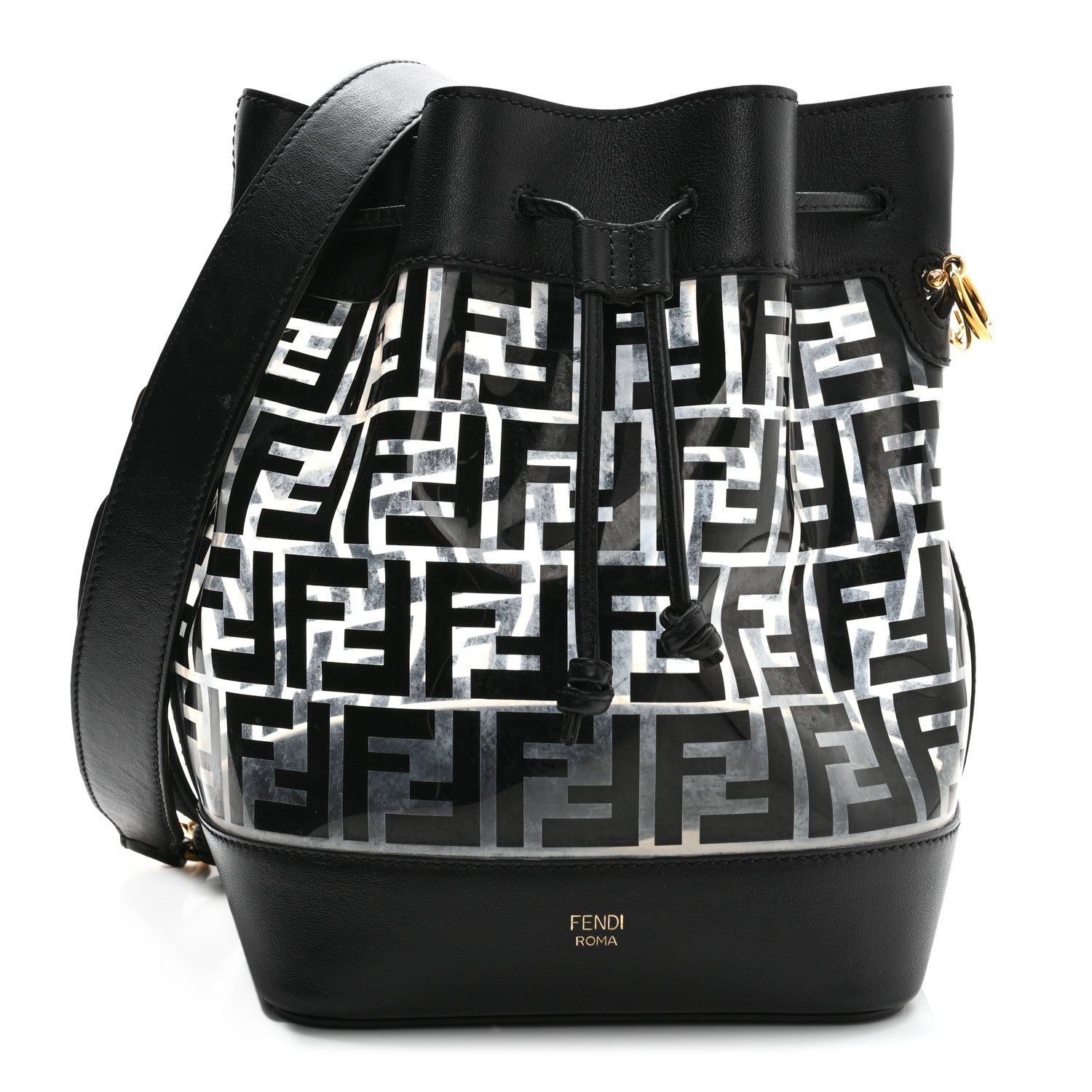 Fendi TPU FF Vitello Grace F is Fendi Grande Mon Tresor Bucket Bag Black 1 of 10