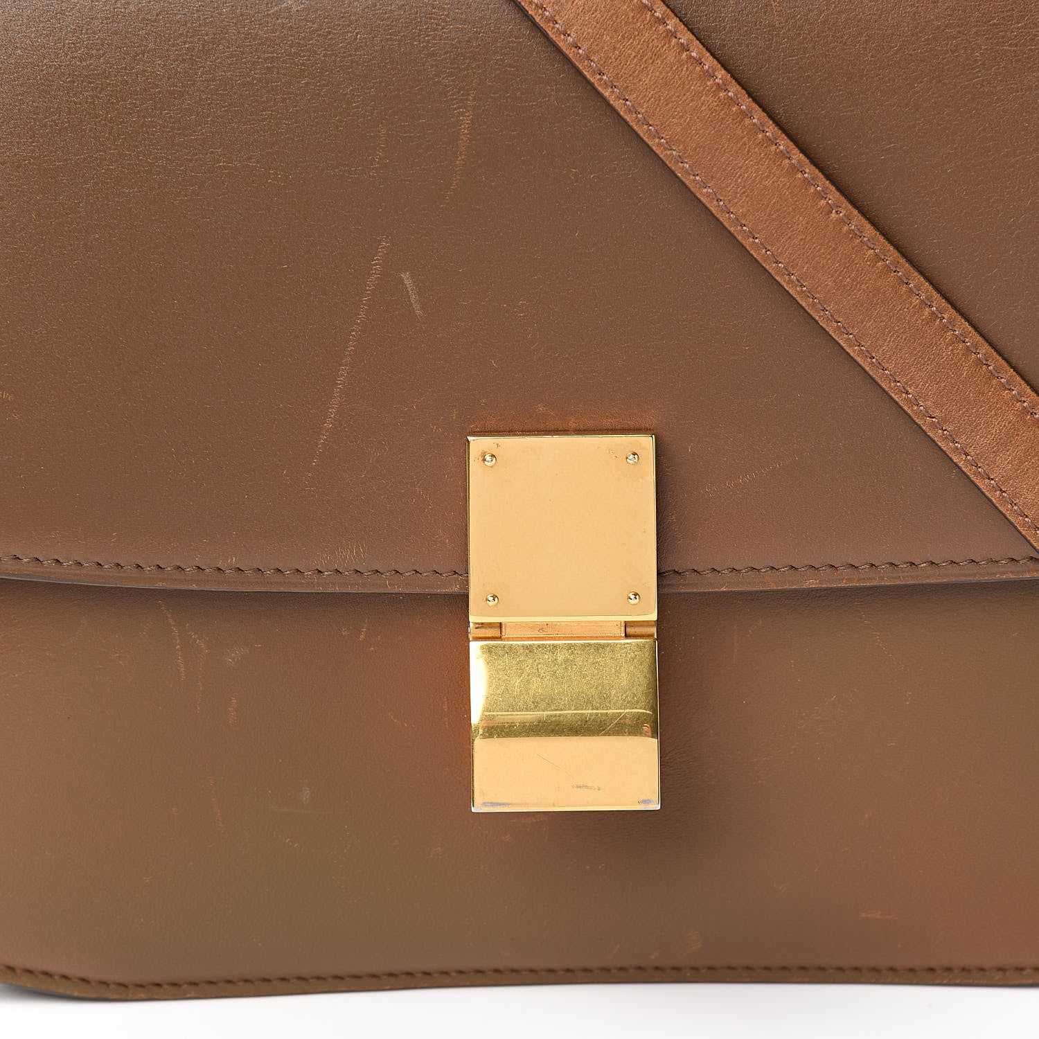 Celine Box Calfskin Medium Classic Box Flap Bag Camel 15 of 17