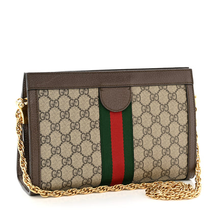 Gucci GG Supreme Monogram Web Small Ophidia Chain Shoulder Bag Brown 3 of 12