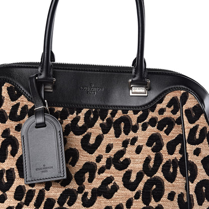 Louis Vuitton Jacquard Velvet Leopard Print Stephen Sprouse North South Bag Black 10 of 11
