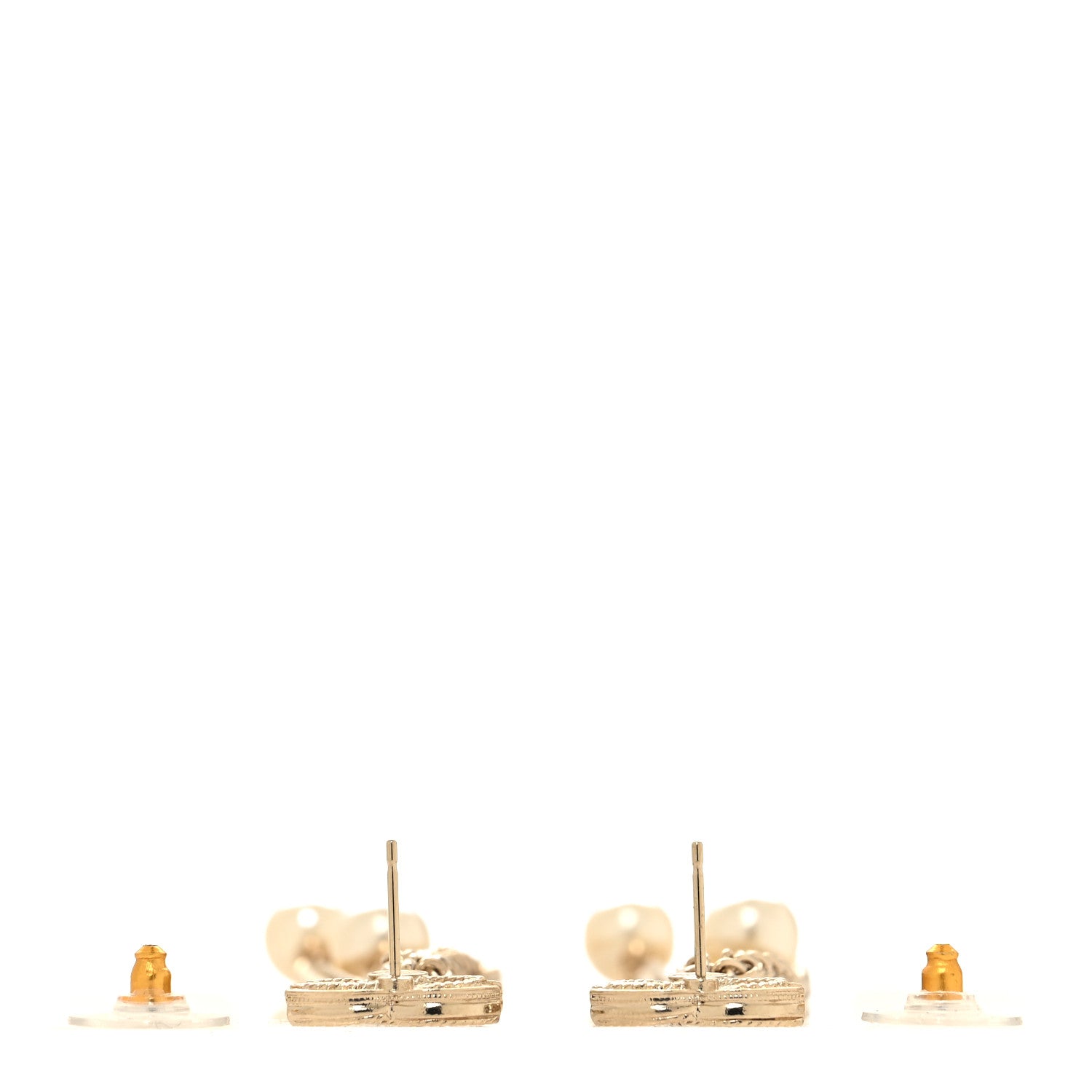 Chanel Pearl Chain CC Dangle Earrings Gold 3 of 5