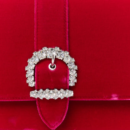 Jimmy Choo Velvet Crystal Cheri Shoulder Bag Royal Red 8 of 11