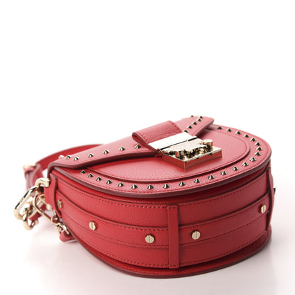 MCM Calfskin Mini Patricia Studded Crossbody Bag Red 4 of 10