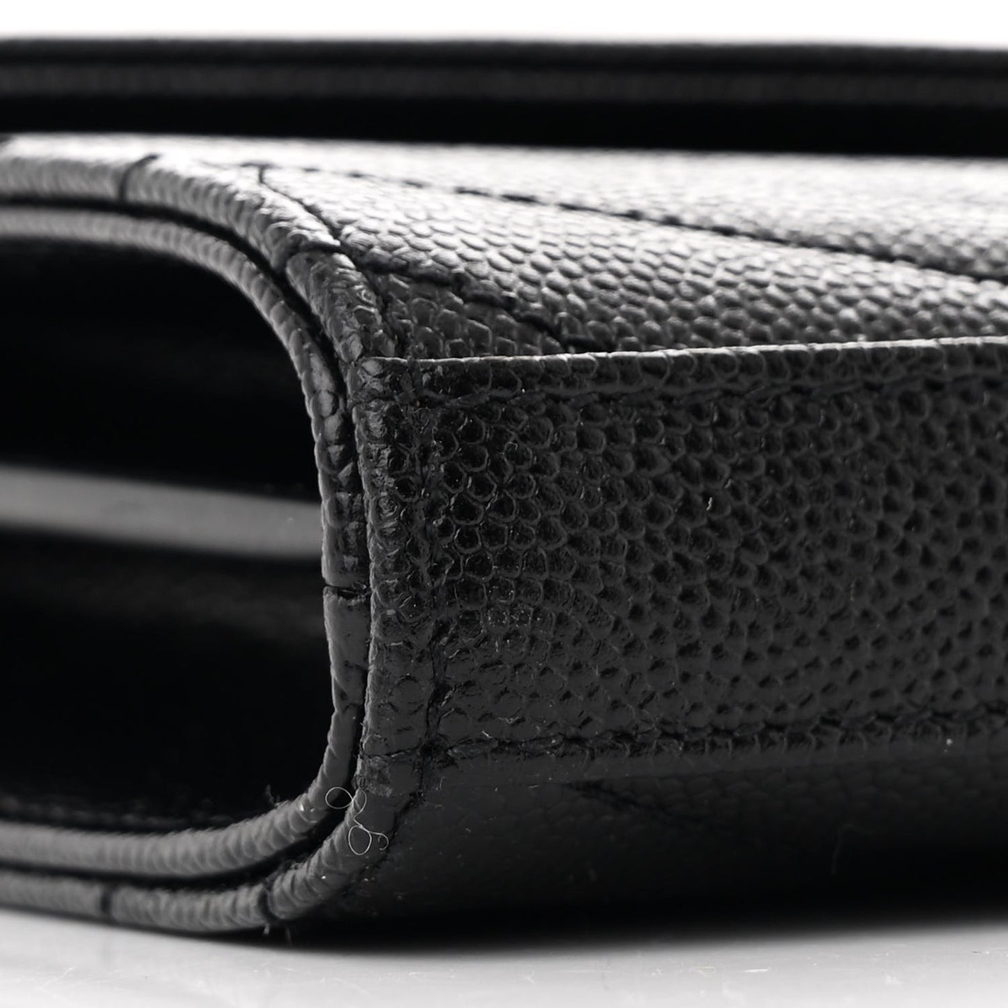 Grain De Poudre Matelasse Chevron Monogram Chain Wallet Black
