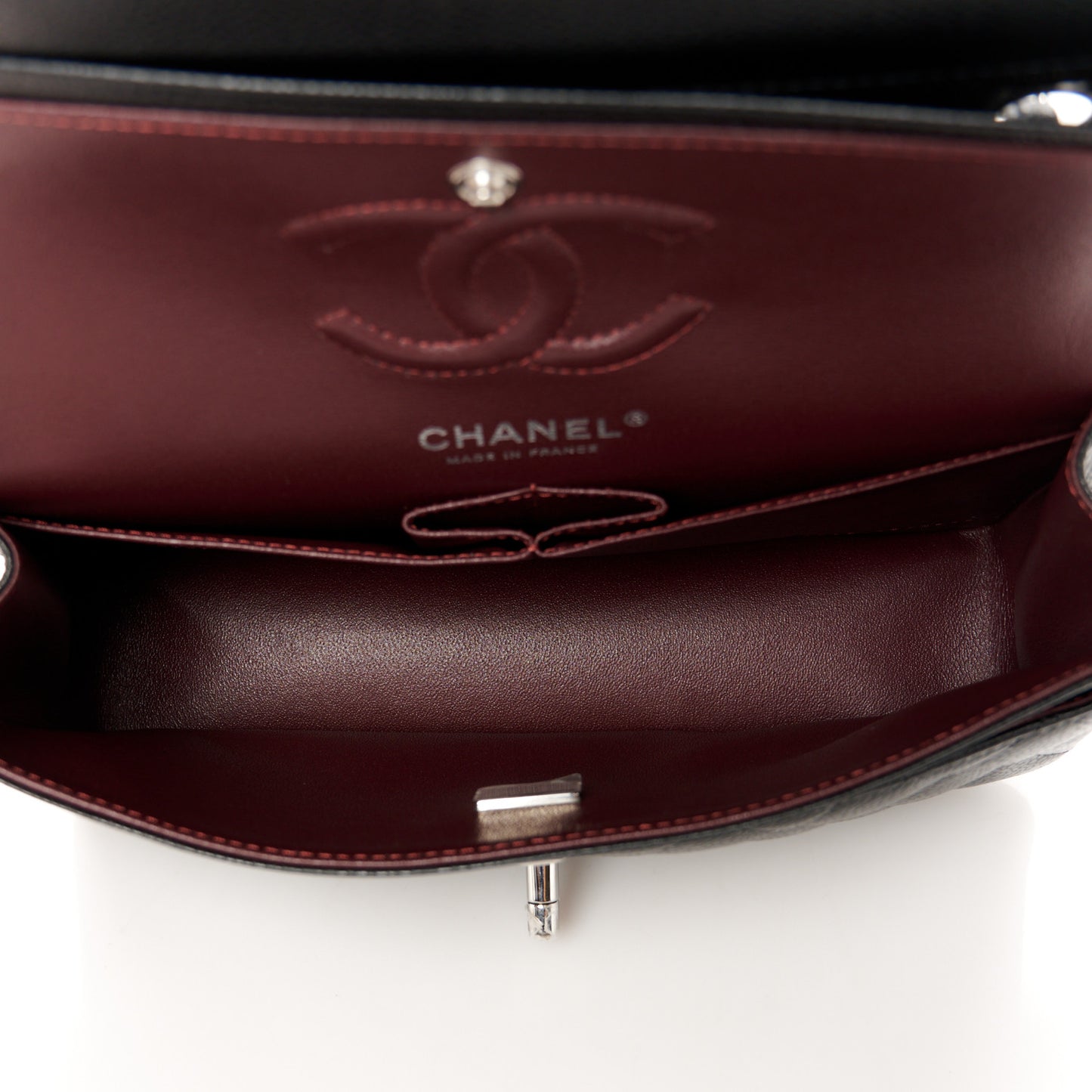 Caviar Quilted Small Double Flap Black