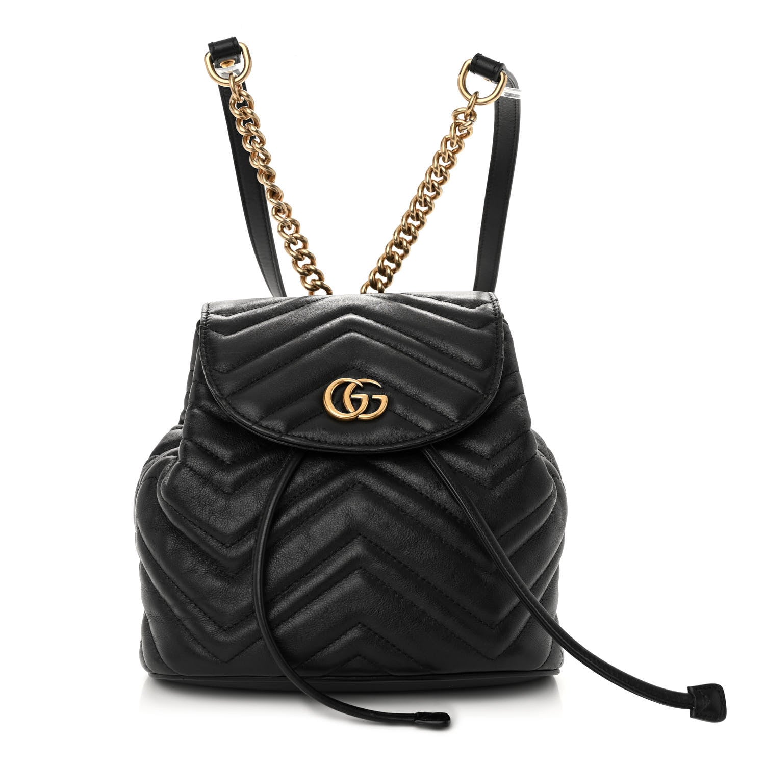 Gucci Calfskin Matelasse GG Marmont Flap Backpack Black 1 of 10