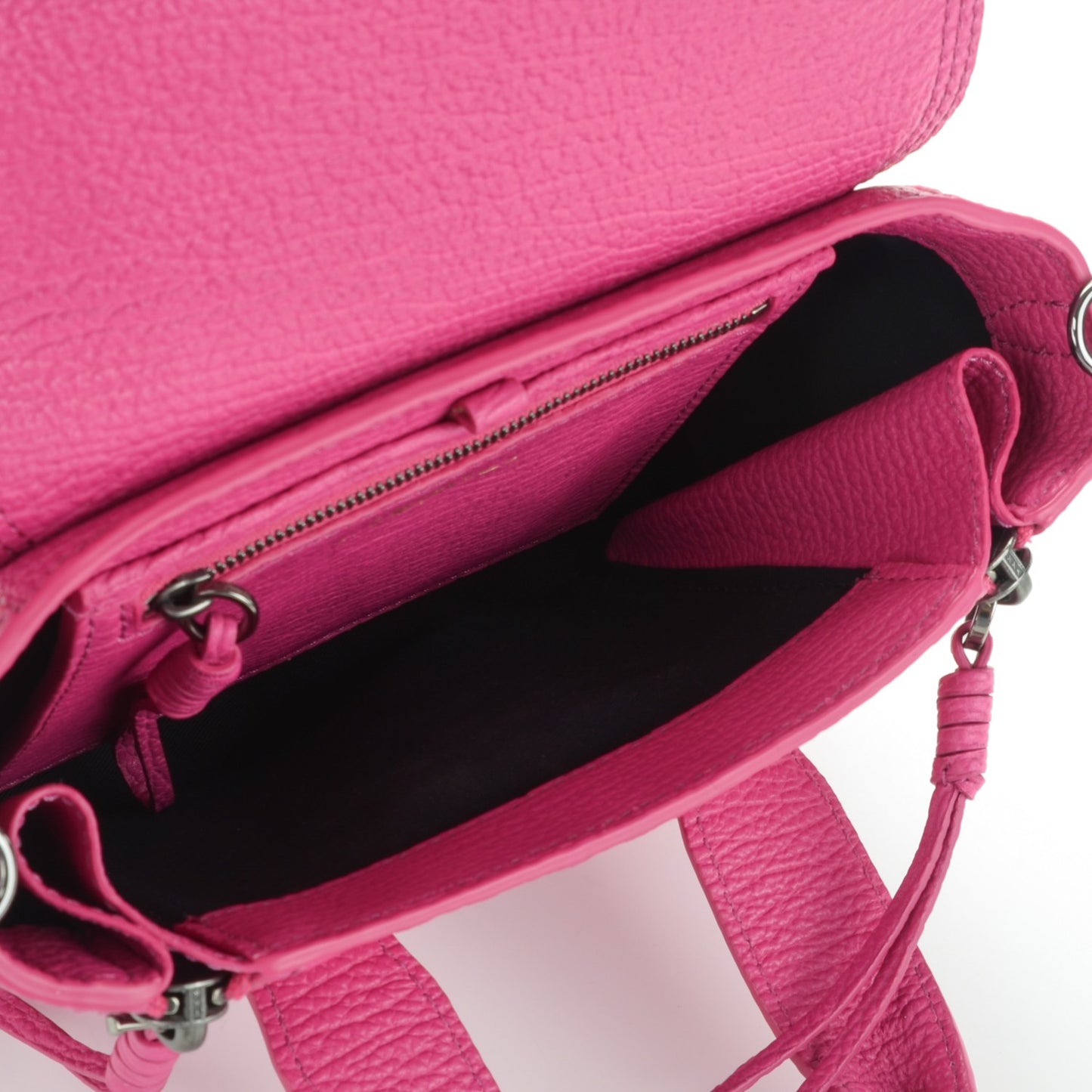 3.1 Textured Calfskin Mini Pashli Satchel Bright Fuchsia