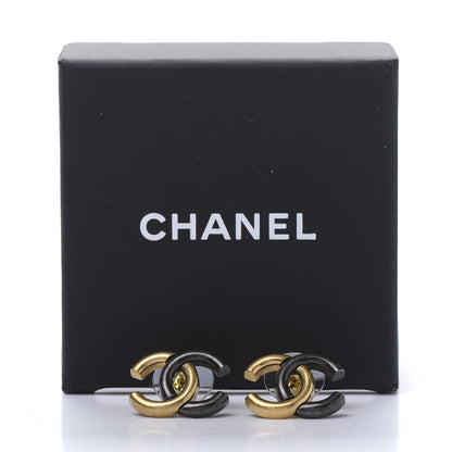 Chanel Metal CC Earrings Gold Ruthenium 5 of 5