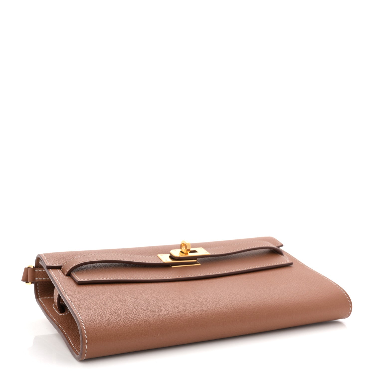 Hermes Evercolor Kelly Wallet To Go Gold 4 of 11