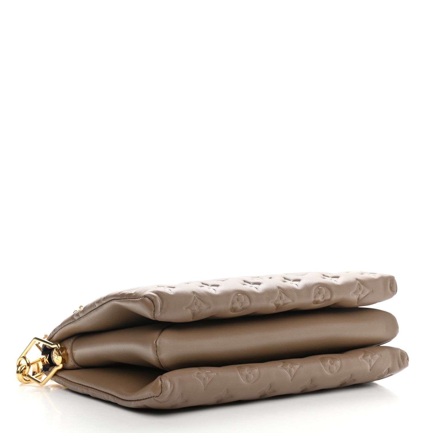 Louis Vuitton Lambskin Embossed Monogram Coussin PM Taupe 4 of 10