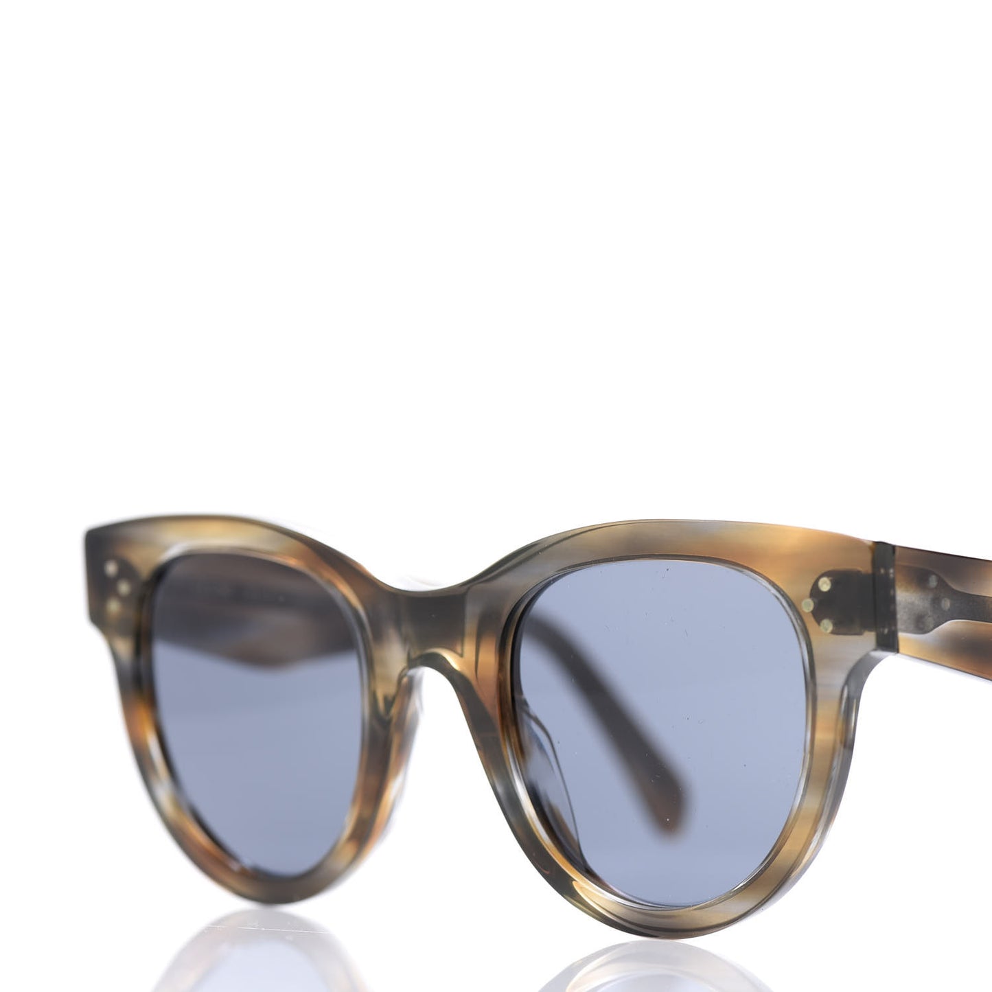 Acetate Studded Mineral Round Sunglasses CL40031 Tortoise