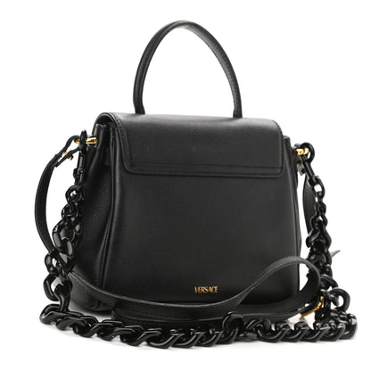 Versace Grained Calfskin Small La Medusa Top Handle Bag Black Lilac 3 of 9