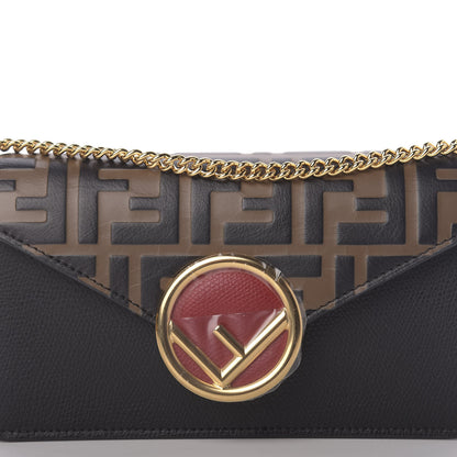 Fendi Vitello Cruise F is Fendi Bi-Color FF 1974 Embossed Envelope Belt Bag Maya Black 11 of 14