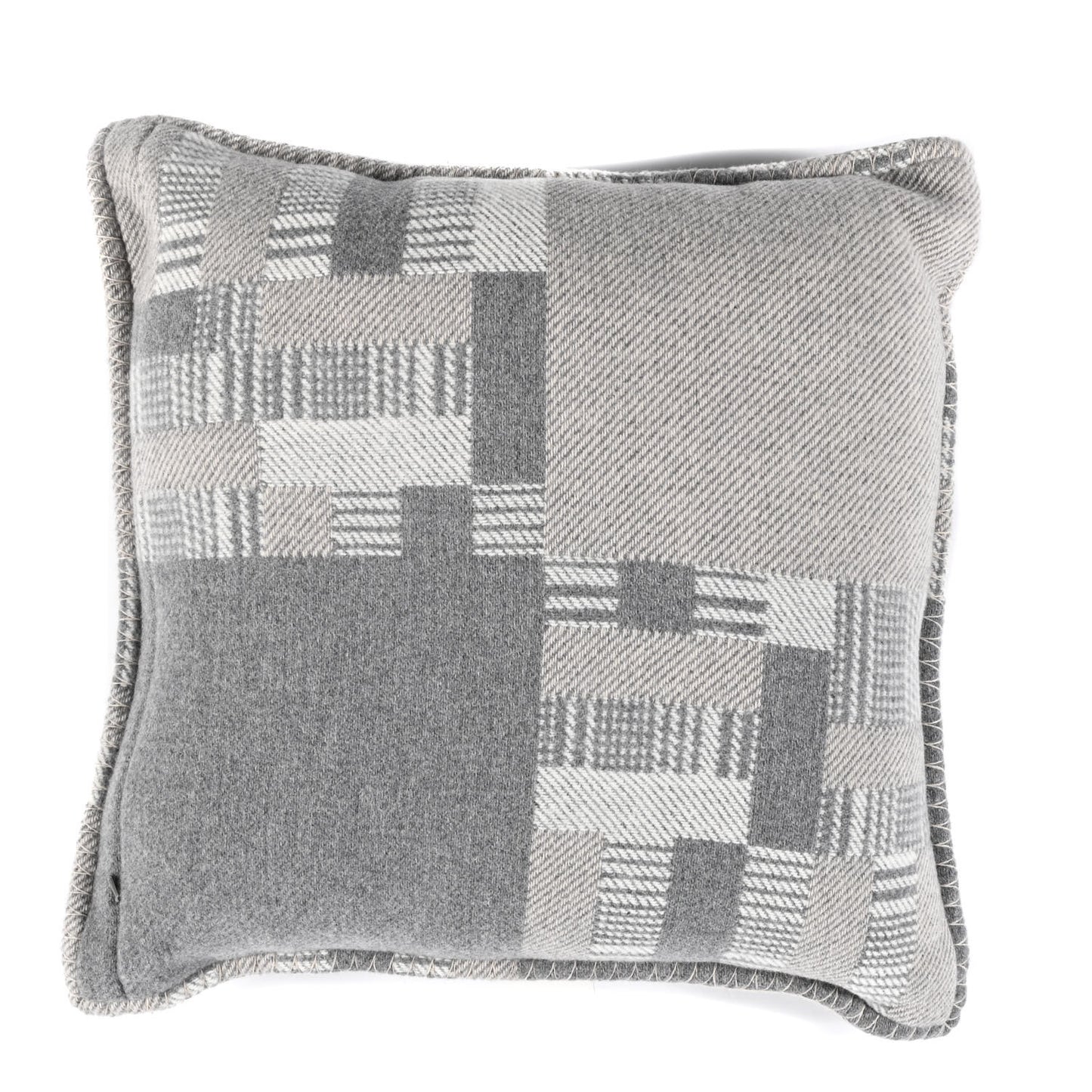 Wool Cashmere Avalon Paper Block Pillow Gris Acier