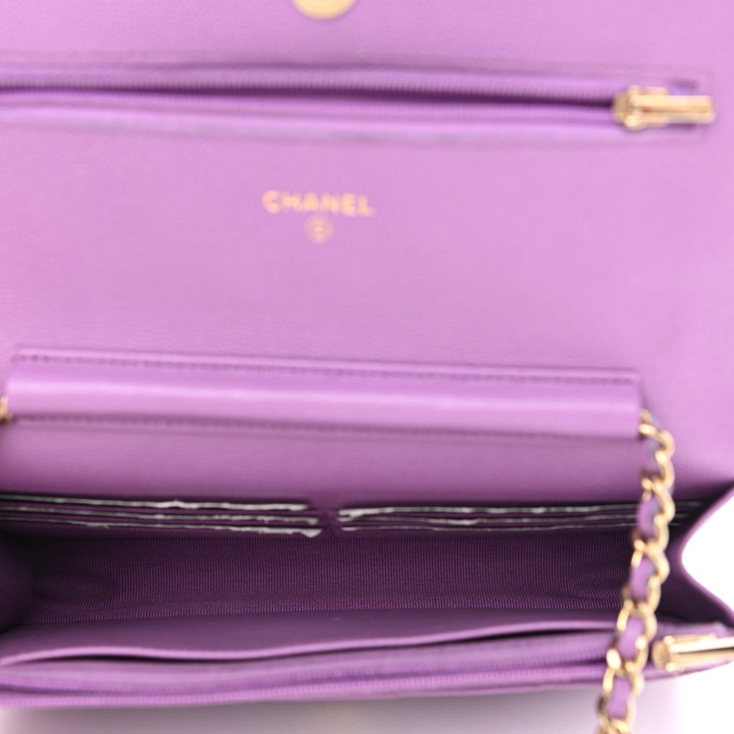 Caviar Quilted Wallet On Chain WOC Purple
