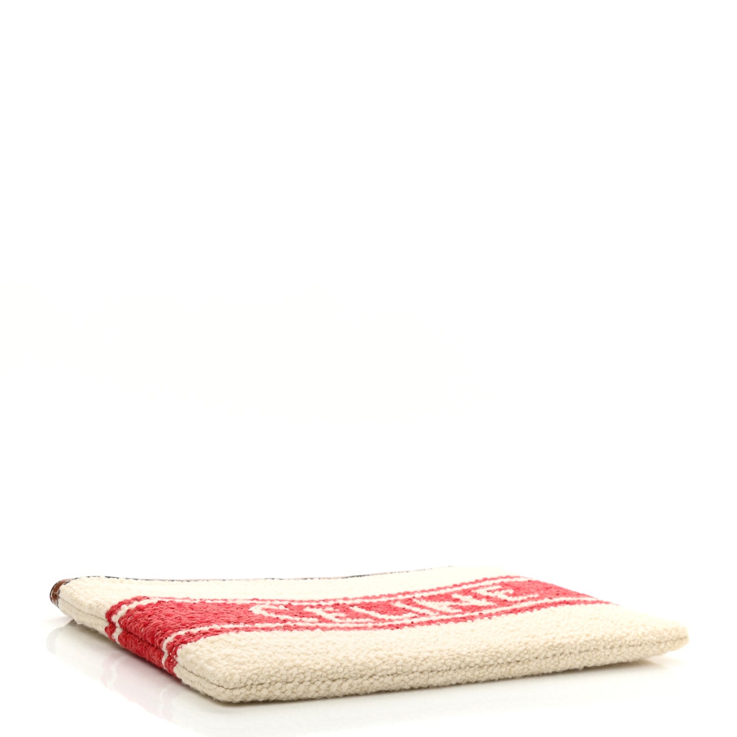 Calfskin Large Plein Soleil Pouch White Red