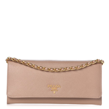 Prada Saffiano Metal Oro Chain Wallet Cammeo 1 of 8