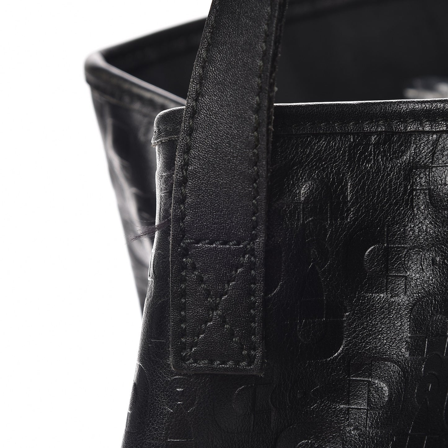 Calfskin Horsebit Embossed Large Tote Black