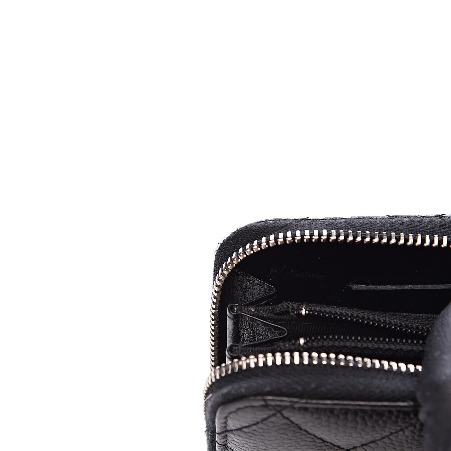 Chanel Caviar Quilted Small Gusset Zip Around Wallet Black 13 of 15
