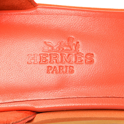 Hermes Suede Goatskin Early Wedge Sandals 37 8 of 8