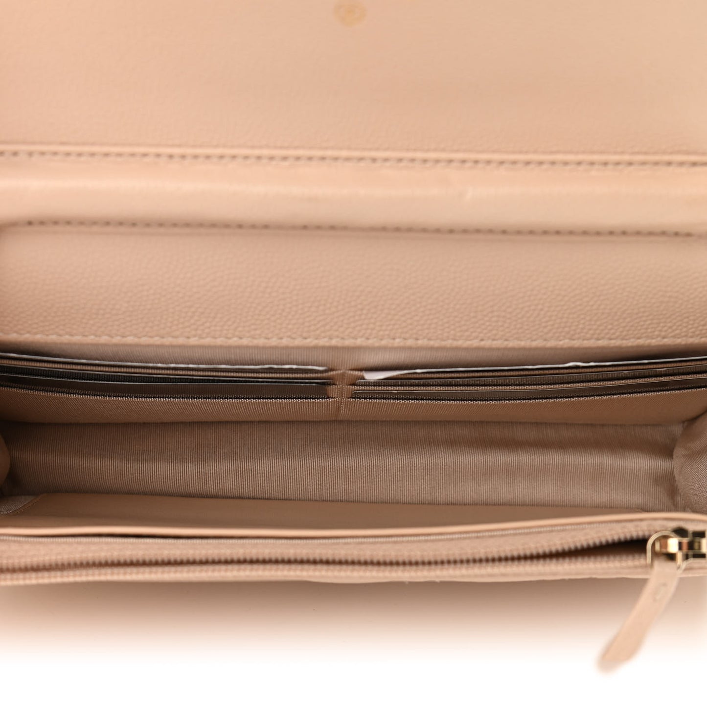 Caviar Quilted Coco Candy Wallet On Chain WOC Beige