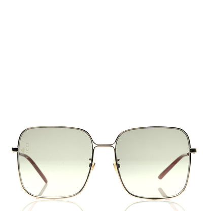Gucci Metal Square Frame Sunglasses GG0443S Gold Grey 2 of 4