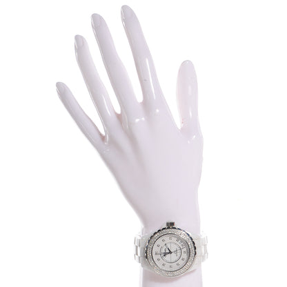 Chanel Stainless Steel Ceramic Diamond Pave Bezel 42mm J12 Automatic Watch White 2 of 6