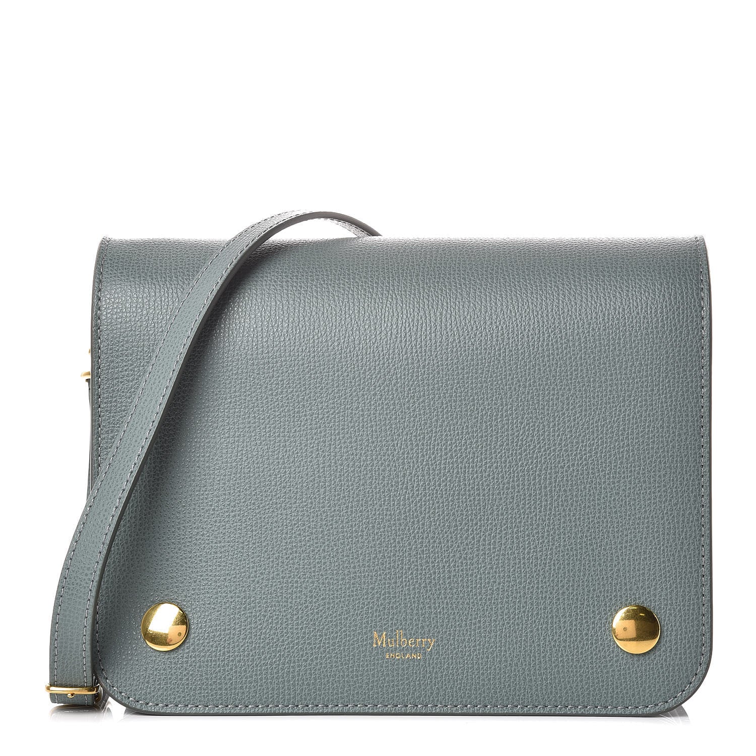 Mulberry Cross Grain Calfskin Clifton Flap Antique Blue 1 of 12