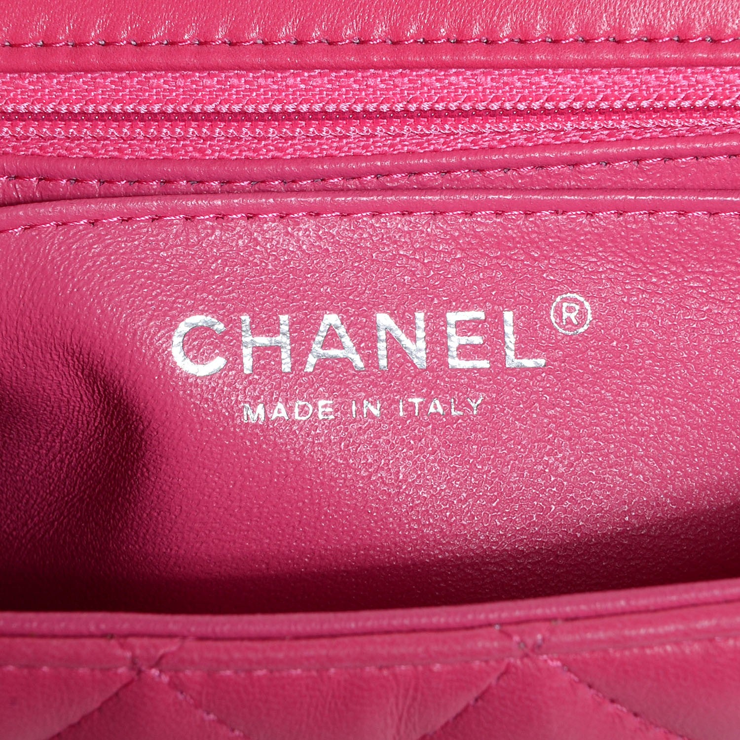 Chanel Lambskin Quilted Mini Rectangular Flap Dark Pink 7 of 8