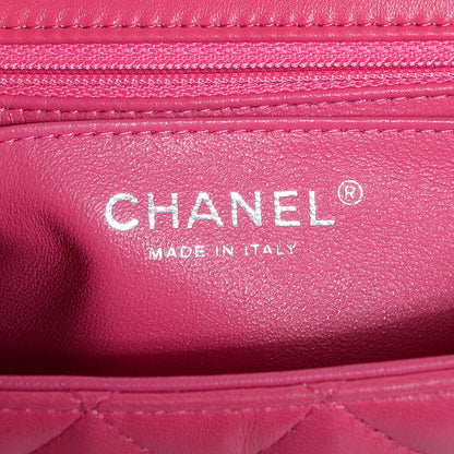 Chanel Lambskin Quilted Mini Rectangular Flap Dark Pink 7 of 8