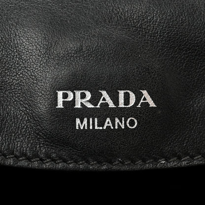 Prada Tessuto Cavallino Ostrich Leopard Print Tote Black Miele Rosso 6 of 12