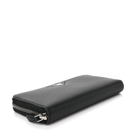 Prada Vitello Daino Zip Around Wallet Black 4 of 6