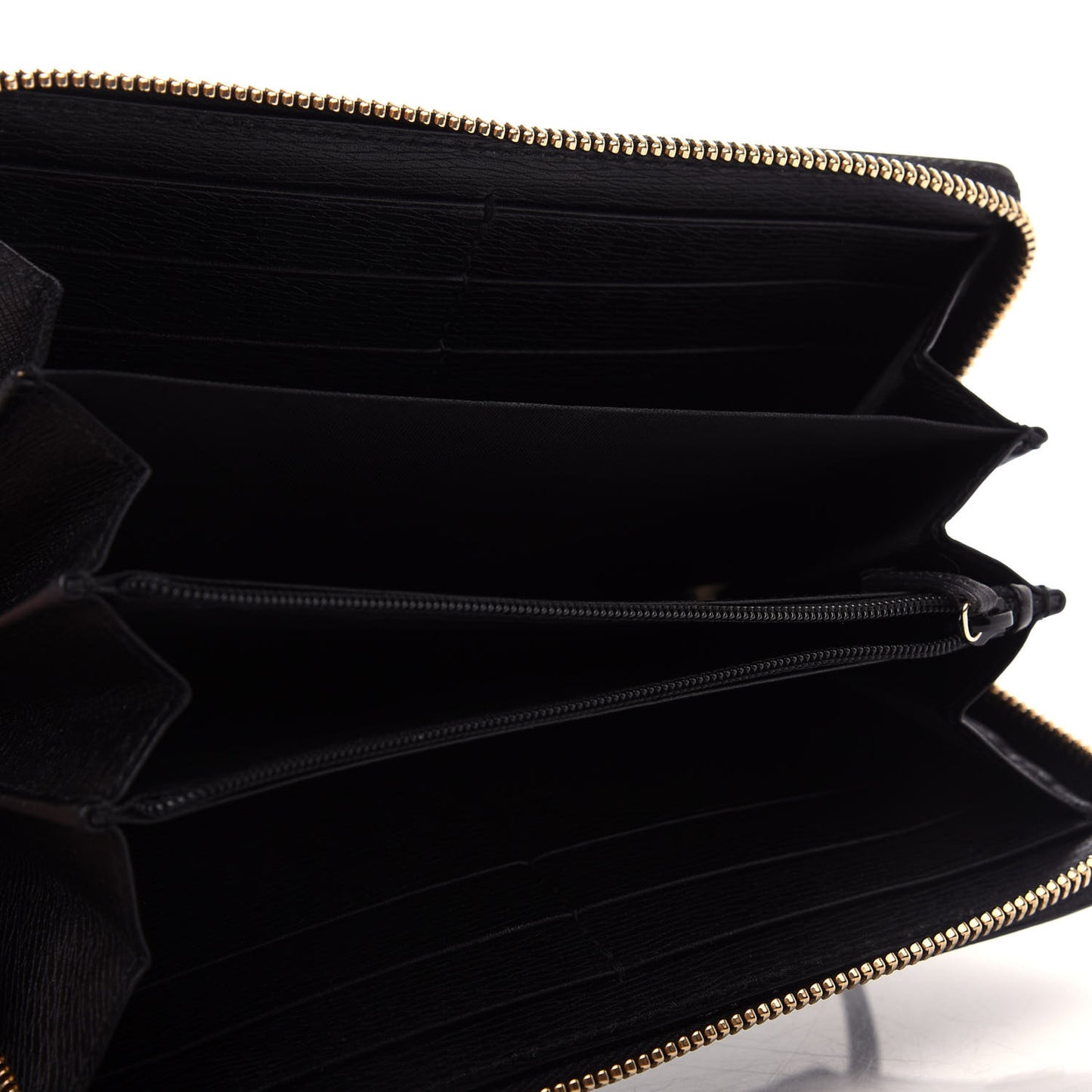 Calfskin Betty Zip Around Wallet Black
