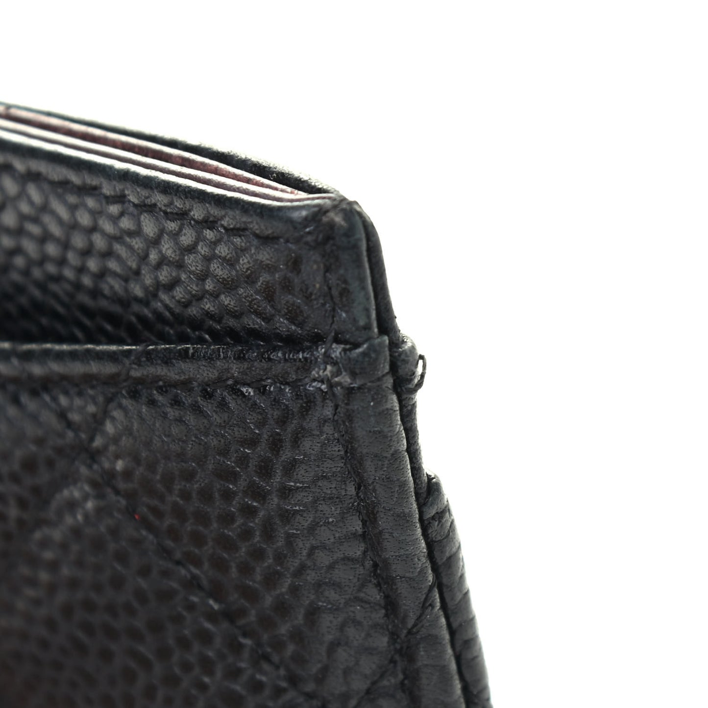Caviar Quilted Card Holder Black