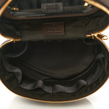 Gucci GG Supreme Monogram Textured Calfskin Web Ophidia Vanity Cosmetic Case Beige Ebony New Acero 5 of 12