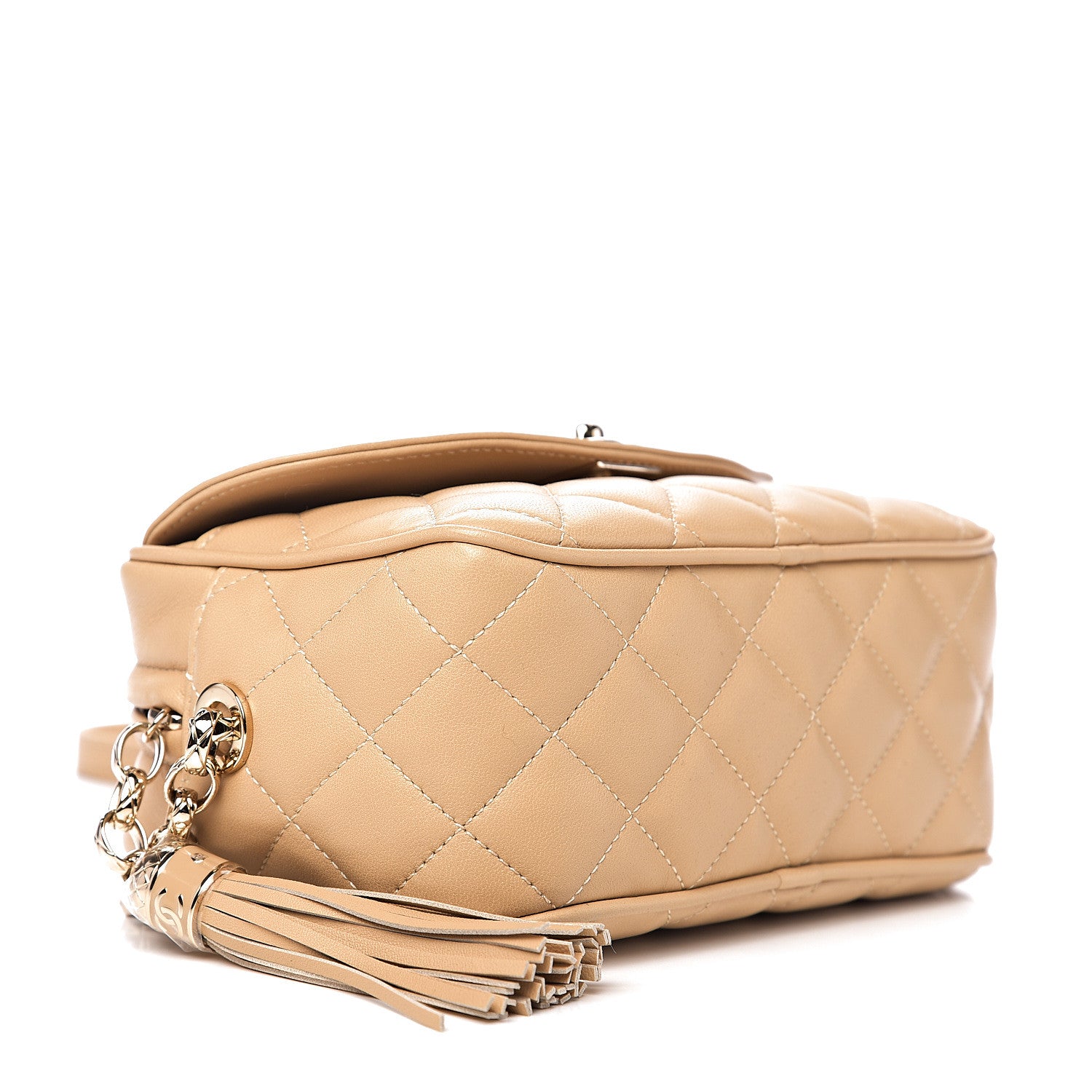 Chanel Lambskin Quilted Coco Vintage Camera Case Beige 3 of 9