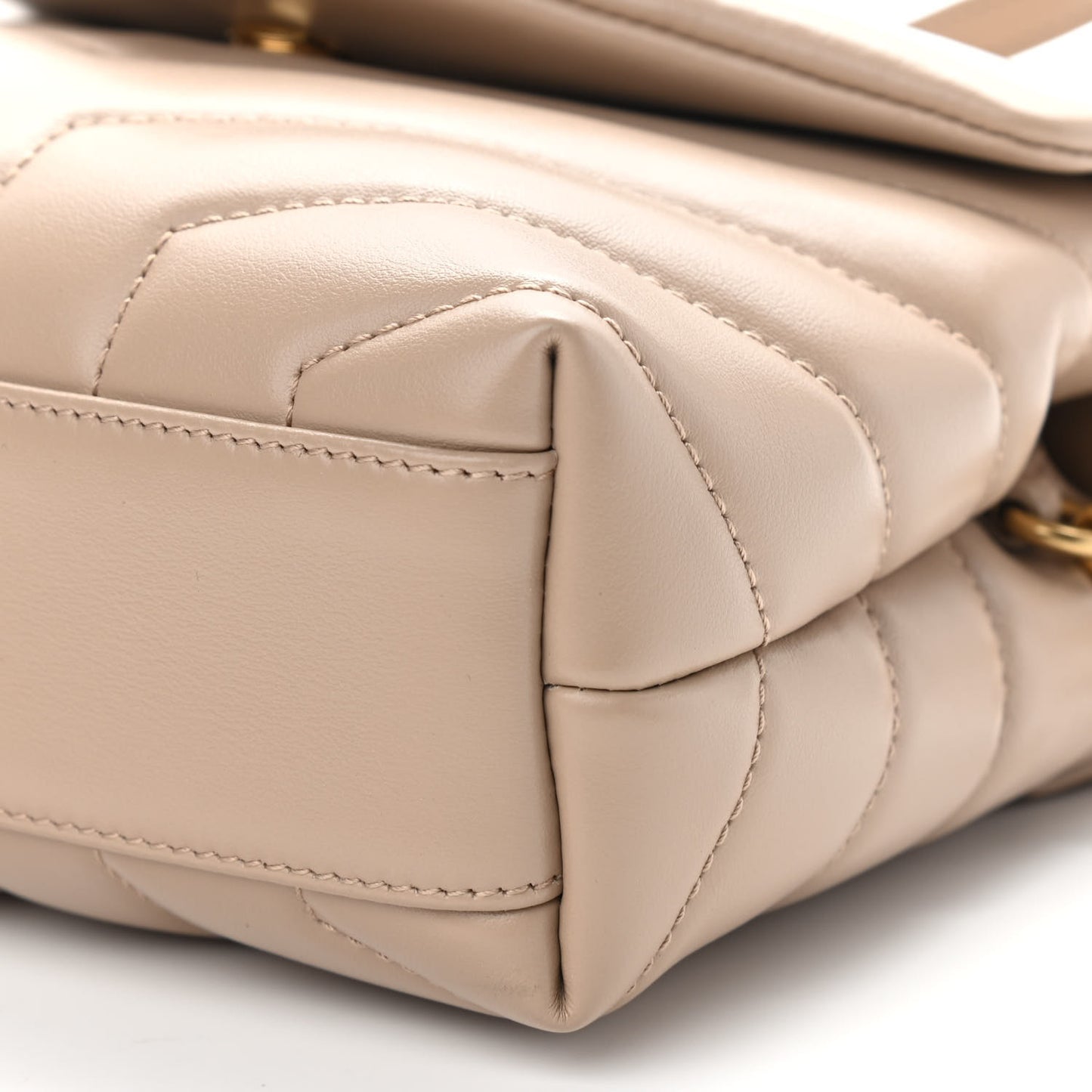 Calfskin Y Quilted Monogram Toy Loulou Crossbody Bag Dark Beige