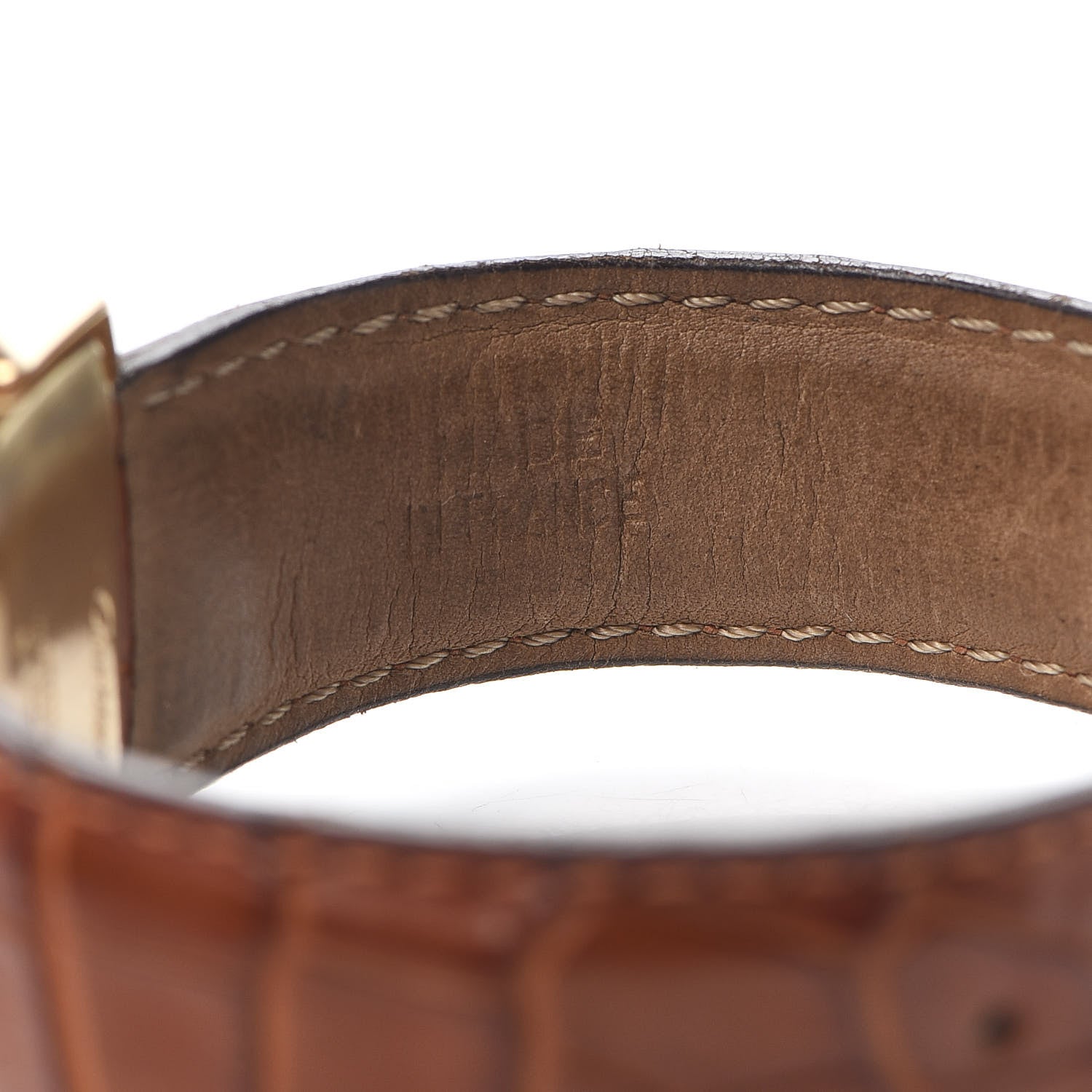 Cartier 18K Yellow Gold Alligator 28mm Tank Francaise Automatic Watch Brown 6 of 6