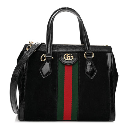 Gucci Suede Patent GG Web Small Ophidia Tote Bag Black 1 of 10