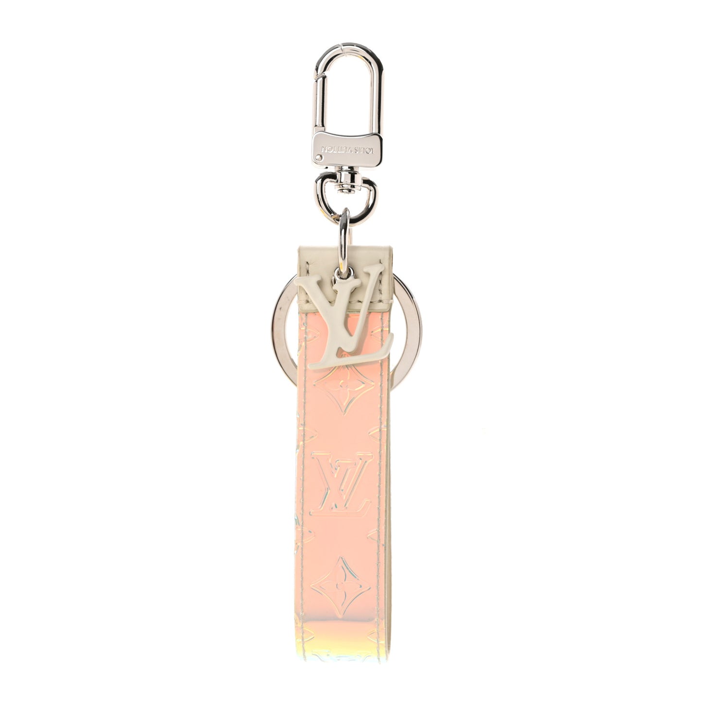 PVC Shape Dragonne Bag Charm Key Holder Iridescent Prism