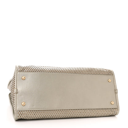 Chanel Metallic Calfskin Perforated Up In The Air Tote Light Gold 4 of 12