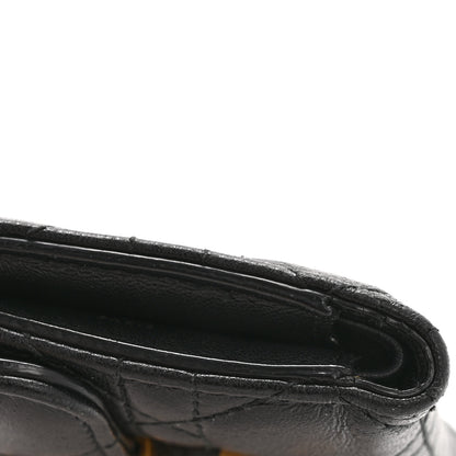 Christian Dior Lambskin Cannage Dioraddict Flap Wallet Black 9 of 9