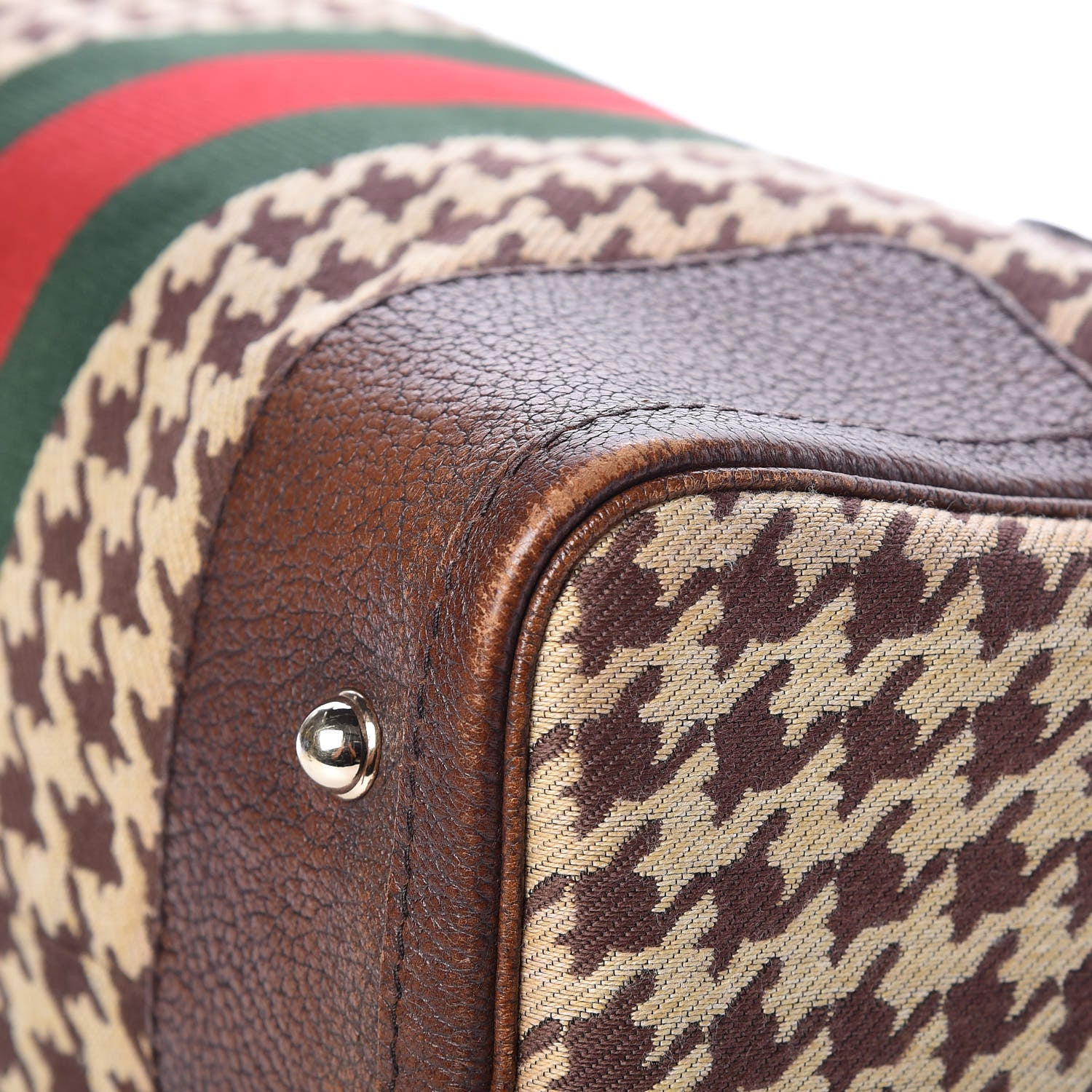 Gucci Fabric Pied De Poule Medium Seventies Web Boston Brown 12 of 15