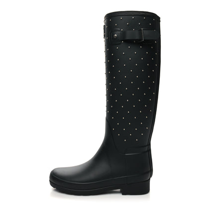 Saint Laurent X HUNTER Rubber Crystal Studded Festival Rain Boots 36 Black 1 of 8