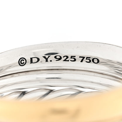 David Yurman Sterling Silver 18K Yellow Gold Diamond 13.8mm Mercer Four Row Ring 60 9 4 of 4